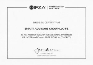 IFZA Authorised Partner Certificate